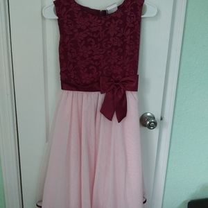 Burgundy and pink dress